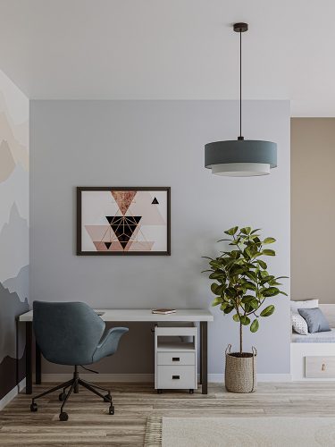 PURE DUO textil függesztett lámpatest enteriör
