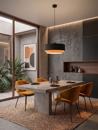 PURE DUO textil függesztett lámpatest enteriör 3