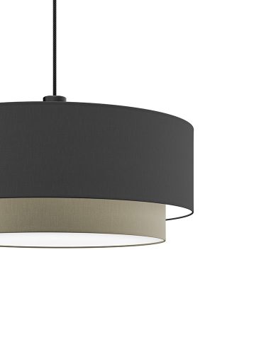 PURE DUO textil függesztett lámpatest fekete-asztroszürke 2