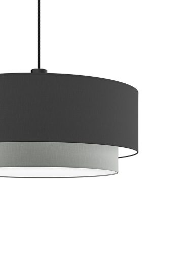 PURE DUO textil függesztett lámpatest fekete-ezüst 2