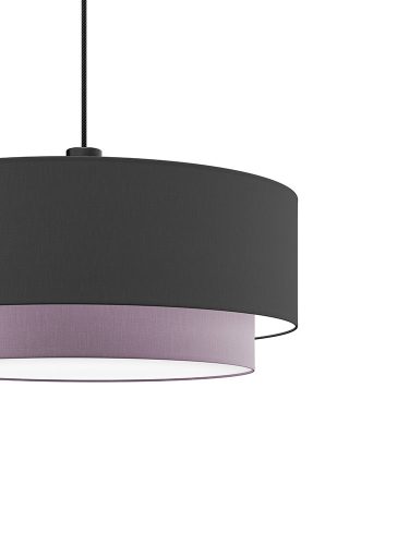 PURE DUO textil függesztett lámpatest fekete-levendula 2
