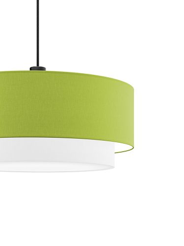 PURE DUO textil függesztett lámpatest pisztácia-fehér 2