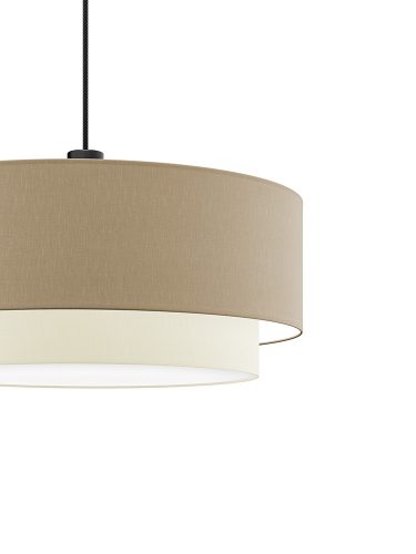 PURE DUO textil függesztett lámpatest homok-világosbézs 2