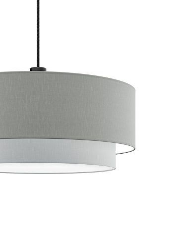 PURE DUO textil függesztett lámpatest ezüst-világosszürke 2