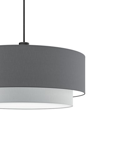 PURE DUO textil függesztett lámpatest grafit-világosszürke 2