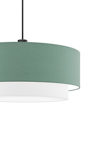 PURE DUO textil függesztett lámpatest tengerzöld-fehér 2