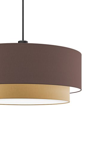 PURE DUO textil függesztett lámpatest sötétbarna-karamell 2