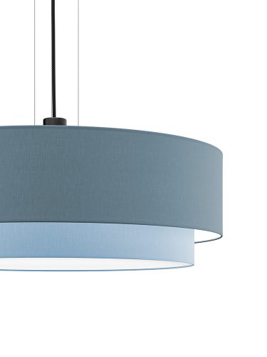 SNAP DUO bowdeneken függesztett textil lámpatest farmerkék-babyblue 2